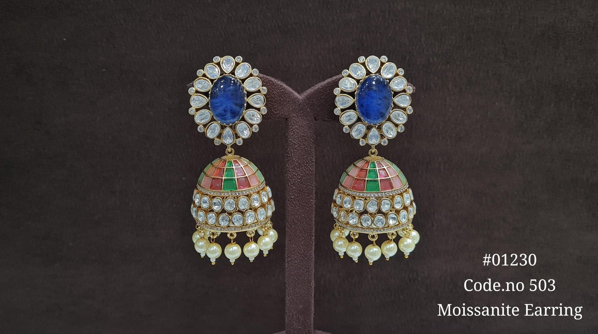 Kundan Jhumka 01230 - KRISHNA'S SWETA JEWELLERY