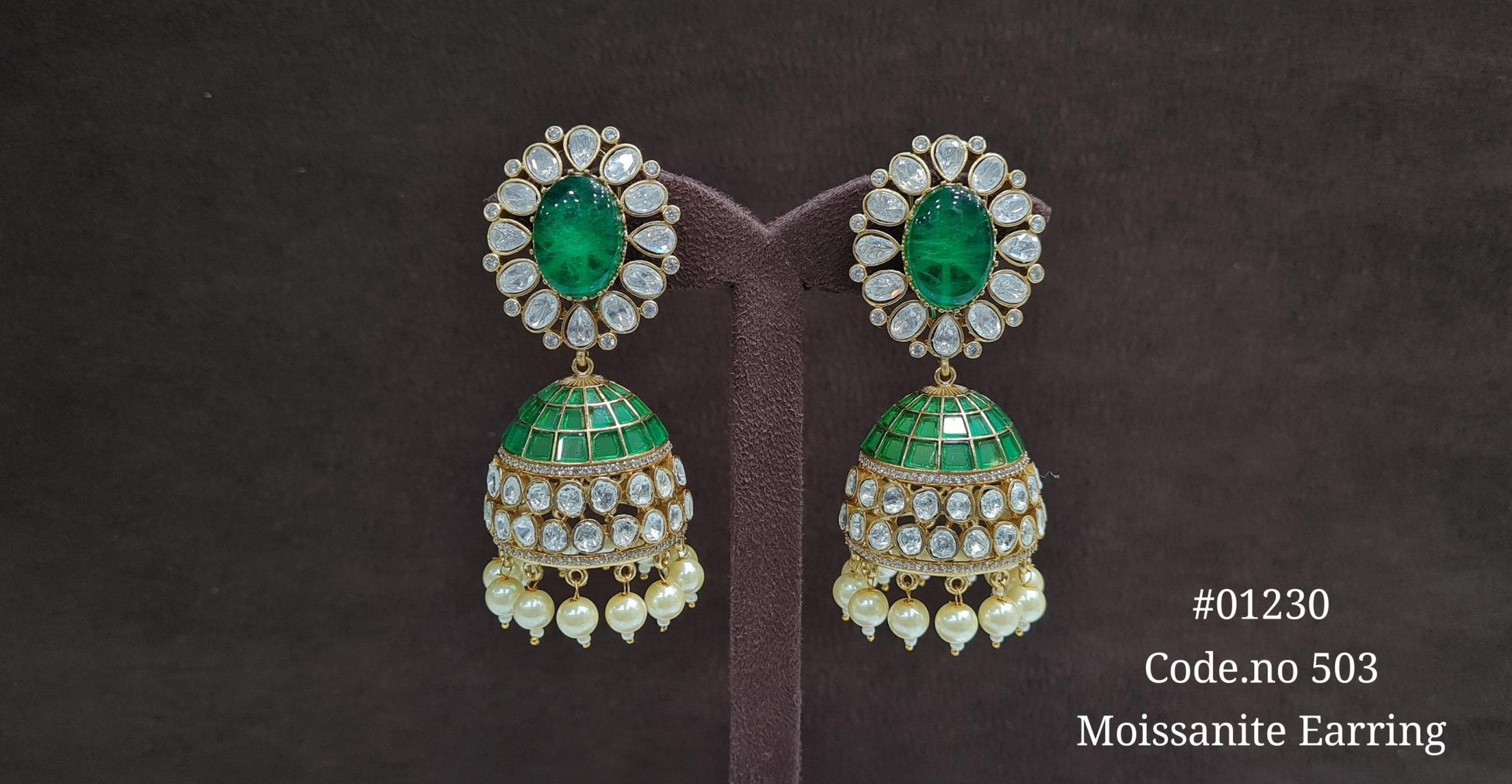 Kundan Jhumka 01230 - KRISHNA'S SWETA JEWELLERY
