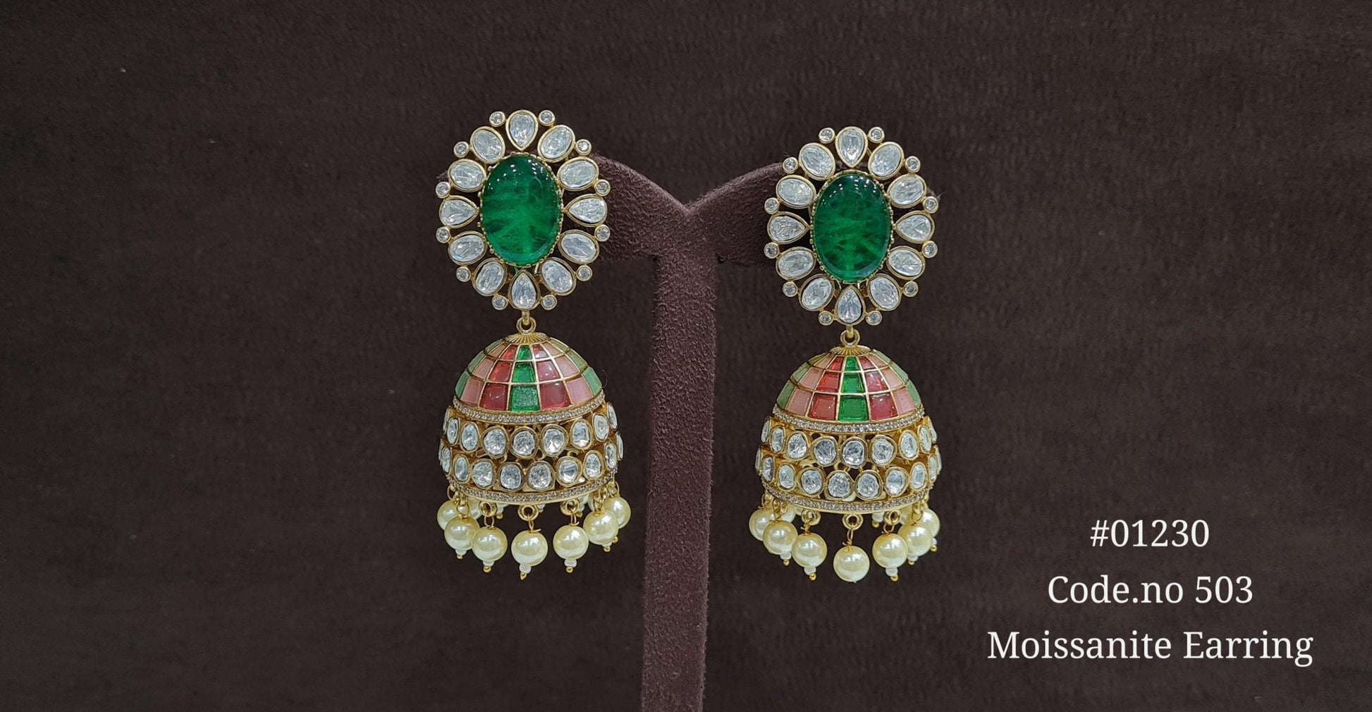 Kundan Jhumka 01230 - KRISHNA'S SWETA JEWELLERY
