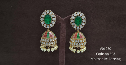 Kundan Jhumka 01230 - KRISHNA'S SWETA JEWELLERY
