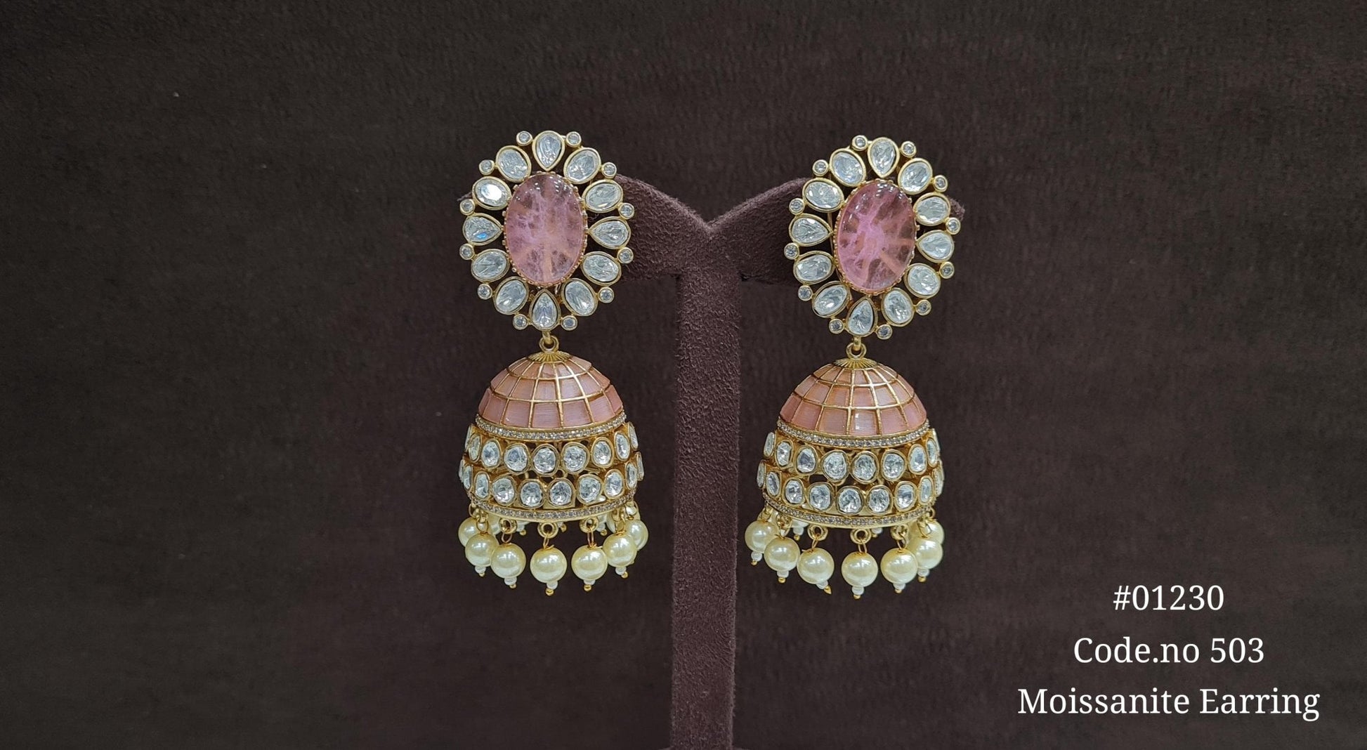 Kundan Jhumka 01230 - KRISHNA'S SWETA JEWELLERY