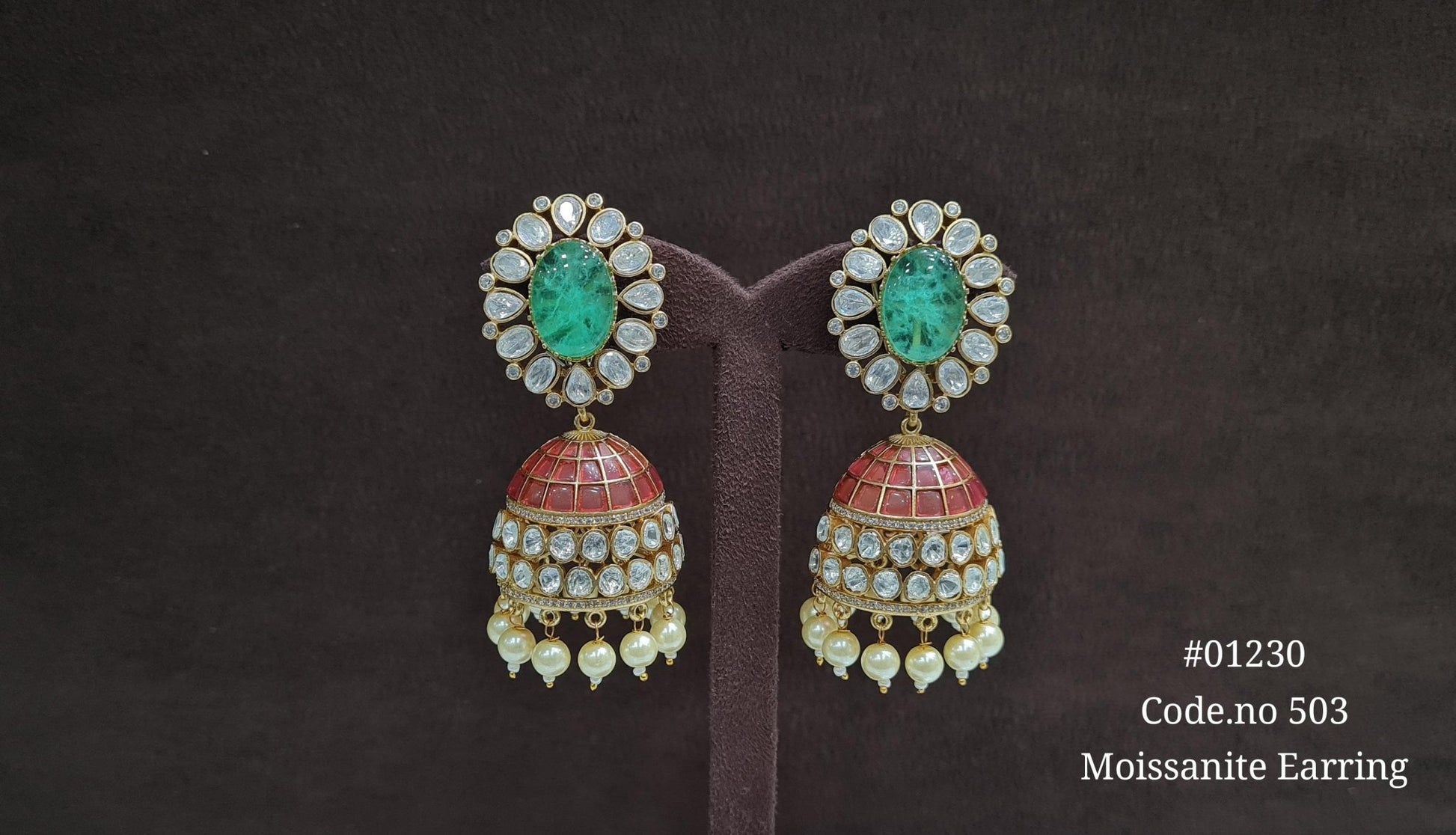 Kundan Jhumka 01230 - KRISHNA'S SWETA JEWELLERY