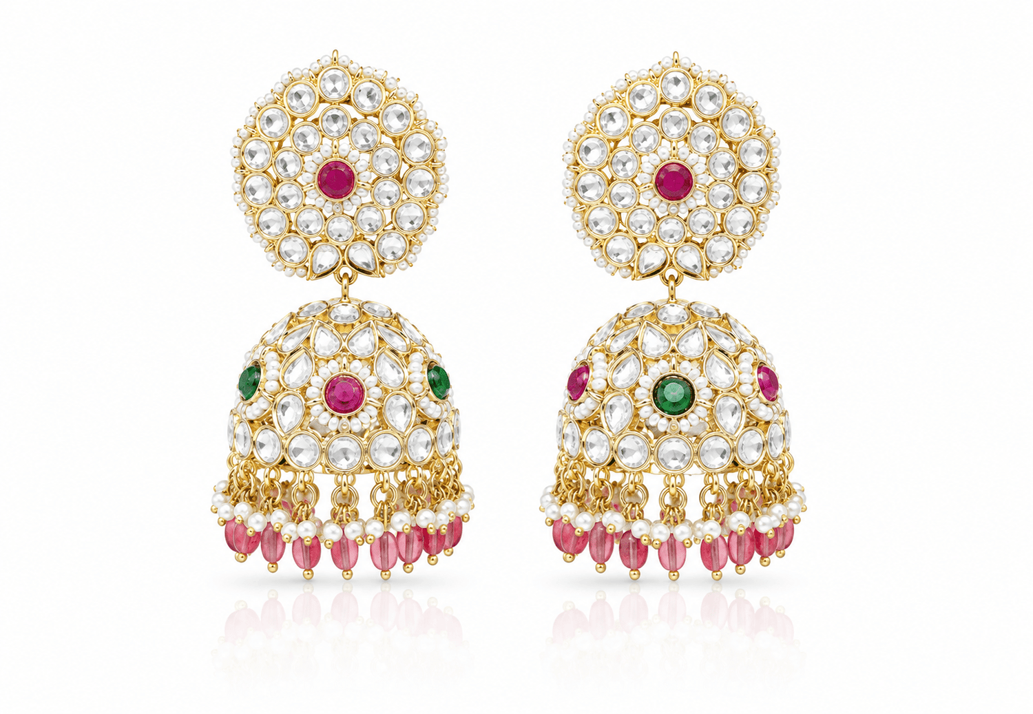 Kundan Jhumka 02447 - KRISHNA'S SWETA JEWELLERY
