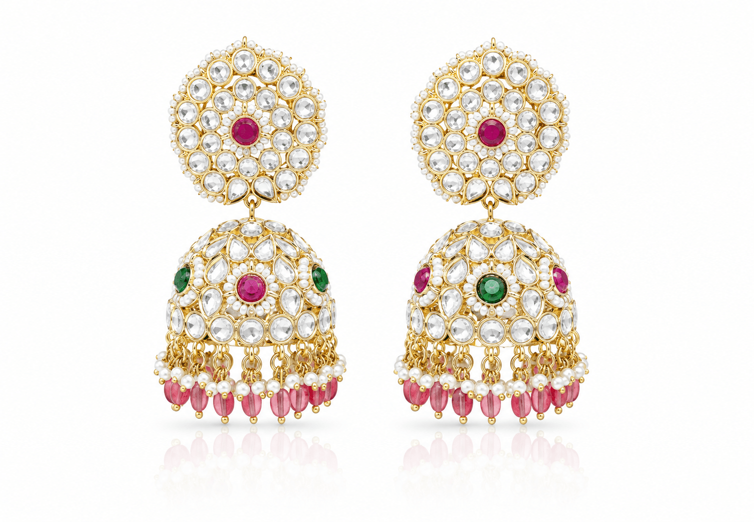 Kundan Jhumka 02447 - KRISHNA'S SWETA JEWELLERY