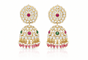 Kundan Jhumka 02447 - KRISHNA'S SWETA JEWELLERY