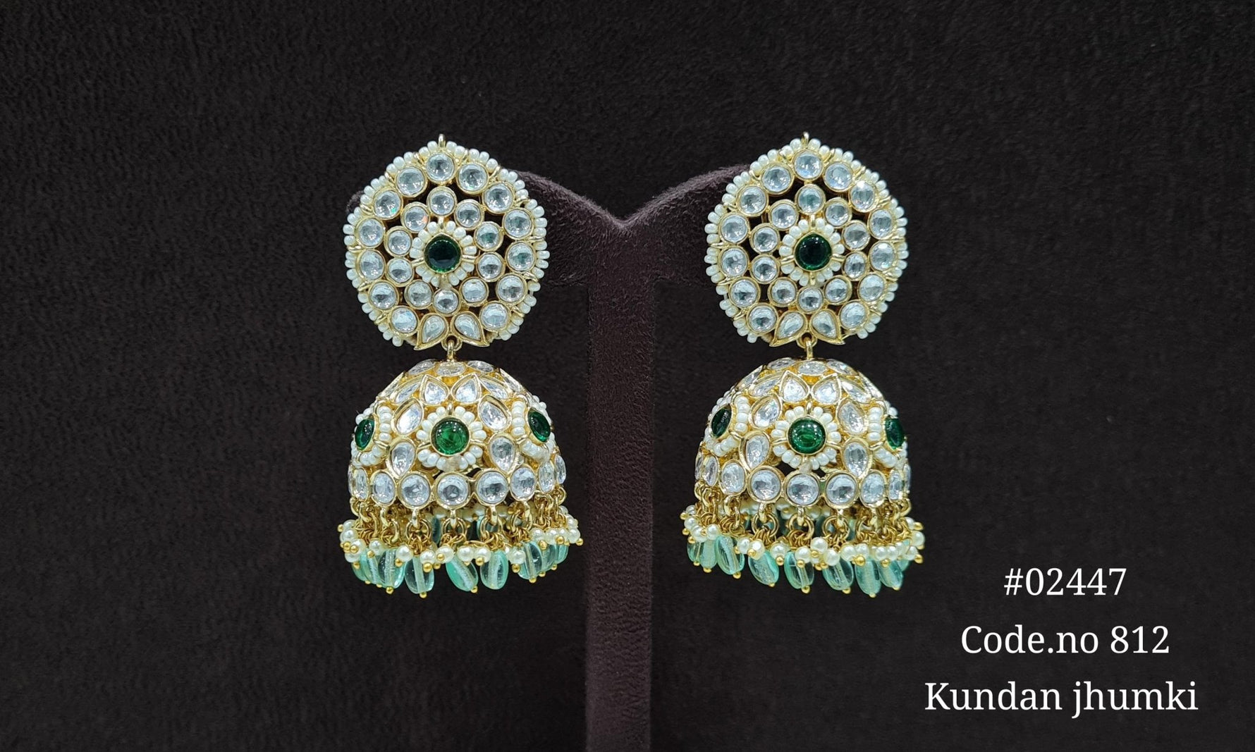 Kundan Jhumka 02447 - KRISHNA'S SWETA JEWELLERY