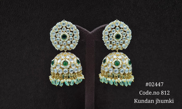 Kundan Jhumka 02447 - KRISHNA'S SWETA JEWELLERY