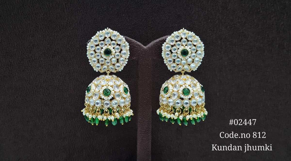 Kundan Jhumka 02447 - KRISHNA'S SWETA JEWELLERY