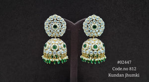 Kundan Jhumka 02447 - KRISHNA'S SWETA JEWELLERY