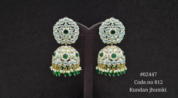 Kundan Jhumka 02447 - KRISHNA'S SWETA JEWELLERY