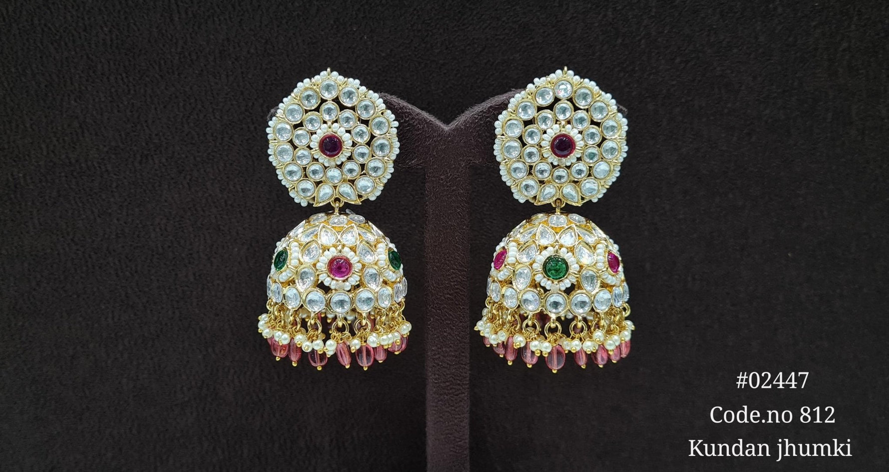 Kundan Jhumka 02447 - KRISHNA'S SWETA JEWELLERY