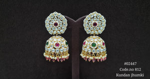 Kundan Jhumka 02447 - KRISHNA'S SWETA JEWELLERY