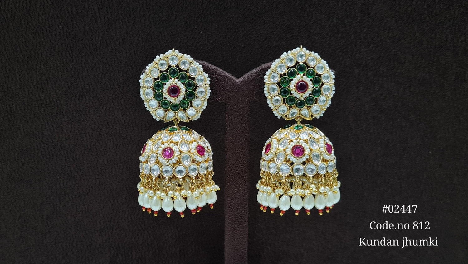 Kundan Jhumka 02447 - KRISHNA'S SWETA JEWELLERY