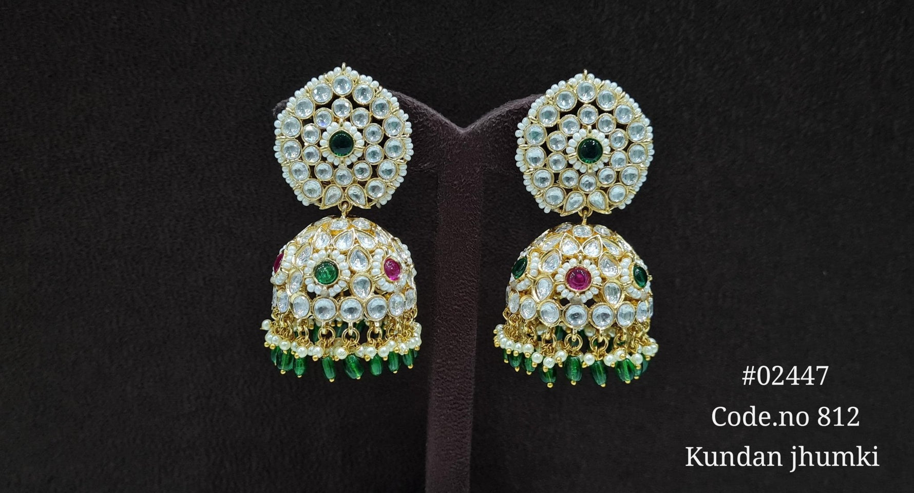 Kundan Jhumka 02447 - KRISHNA'S SWETA JEWELLERY