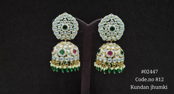 Kundan Jhumka 02447 - KRISHNA'S SWETA JEWELLERY
