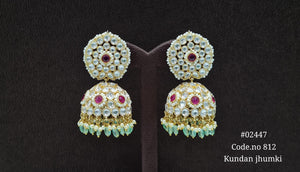Kundan Jhumka 02447 - KRISHNA'S SWETA JEWELLERY