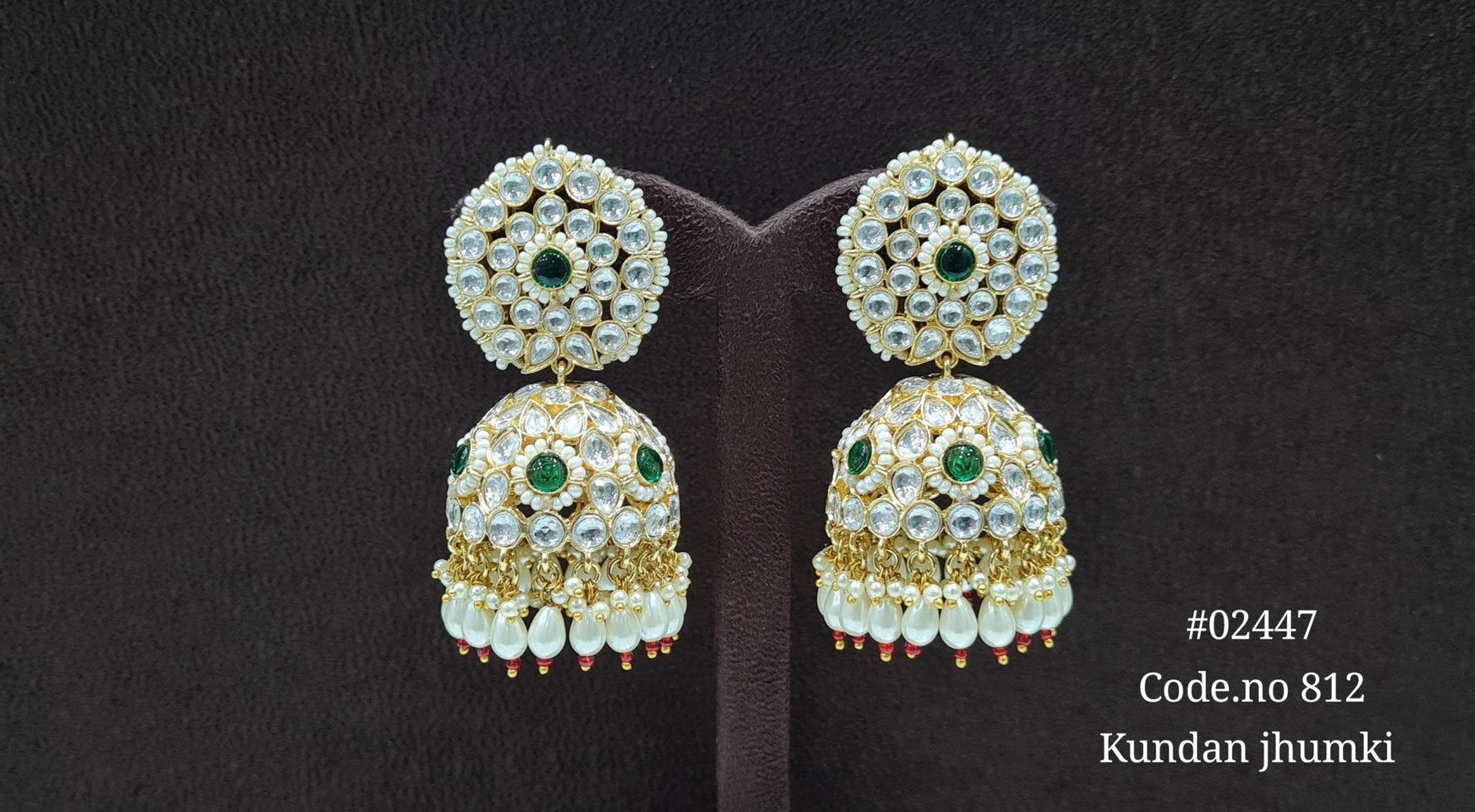 Kundan Jhumka 02447 - KRISHNA'S SWETA JEWELLERY
