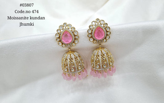 Kundan Jhumka 03807 - KRISHNA'S SWETA JEWELLERY