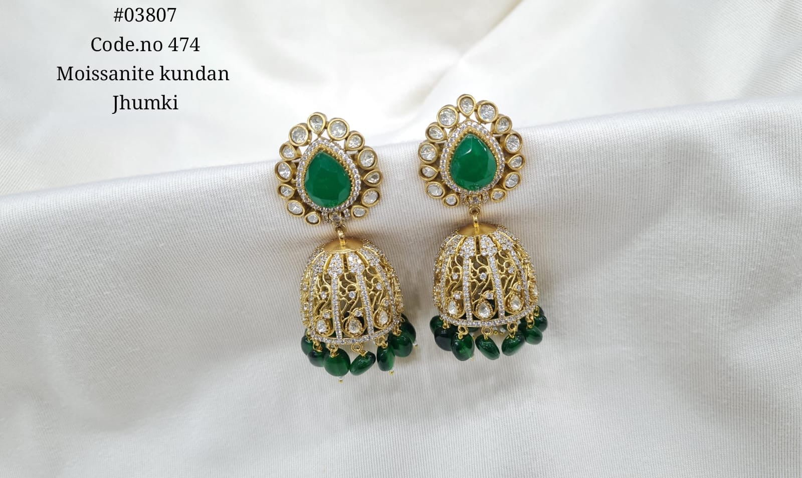 Kundan Jhumka 03807 - KRISHNA'S SWETA JEWELLERY