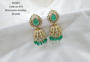 Kundan Jhumka 03807 - KRISHNA'S SWETA JEWELLERY