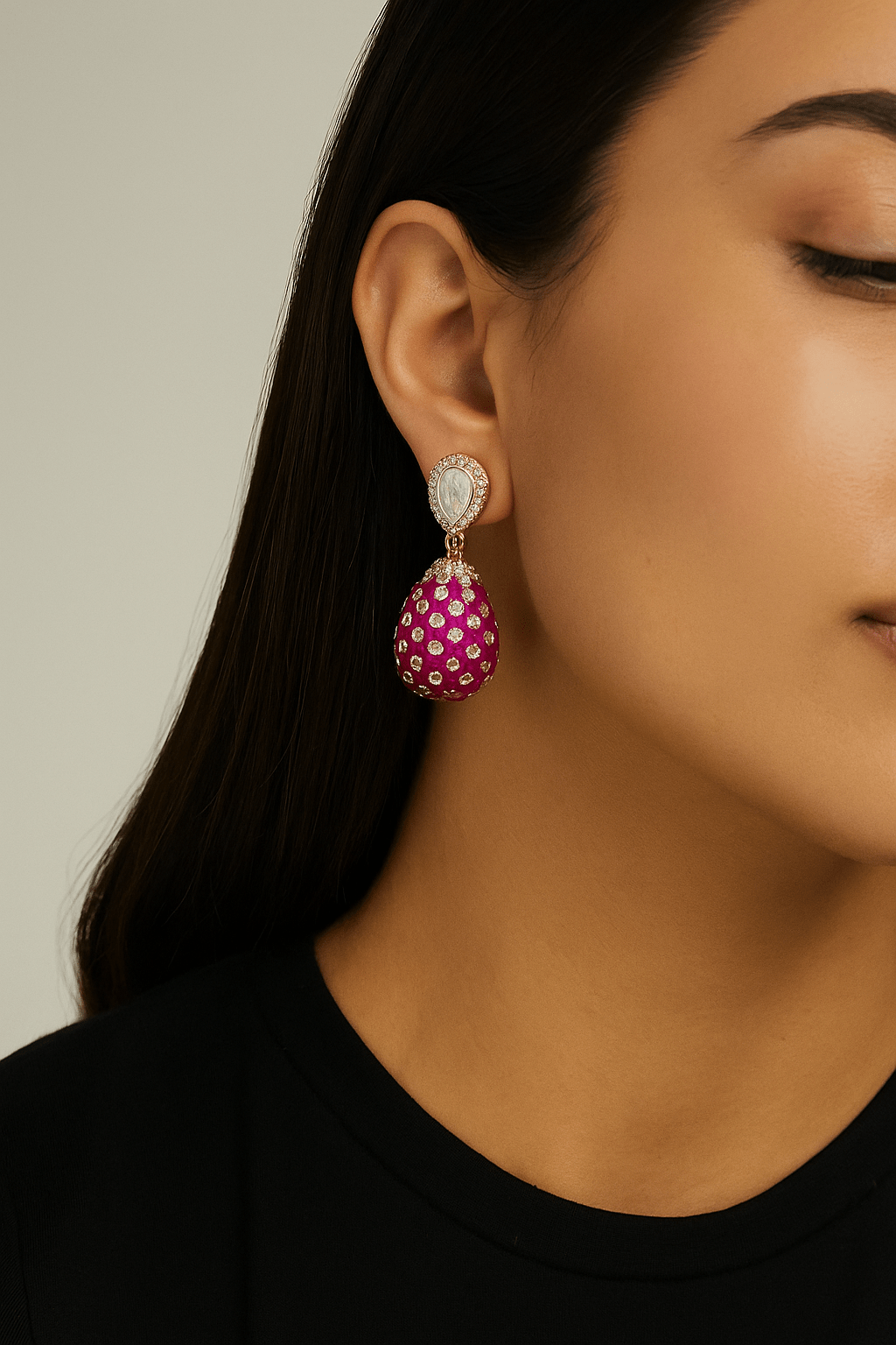 Kundan Jhumka 04636 - KRISHNA'S SWETA JEWELLERY