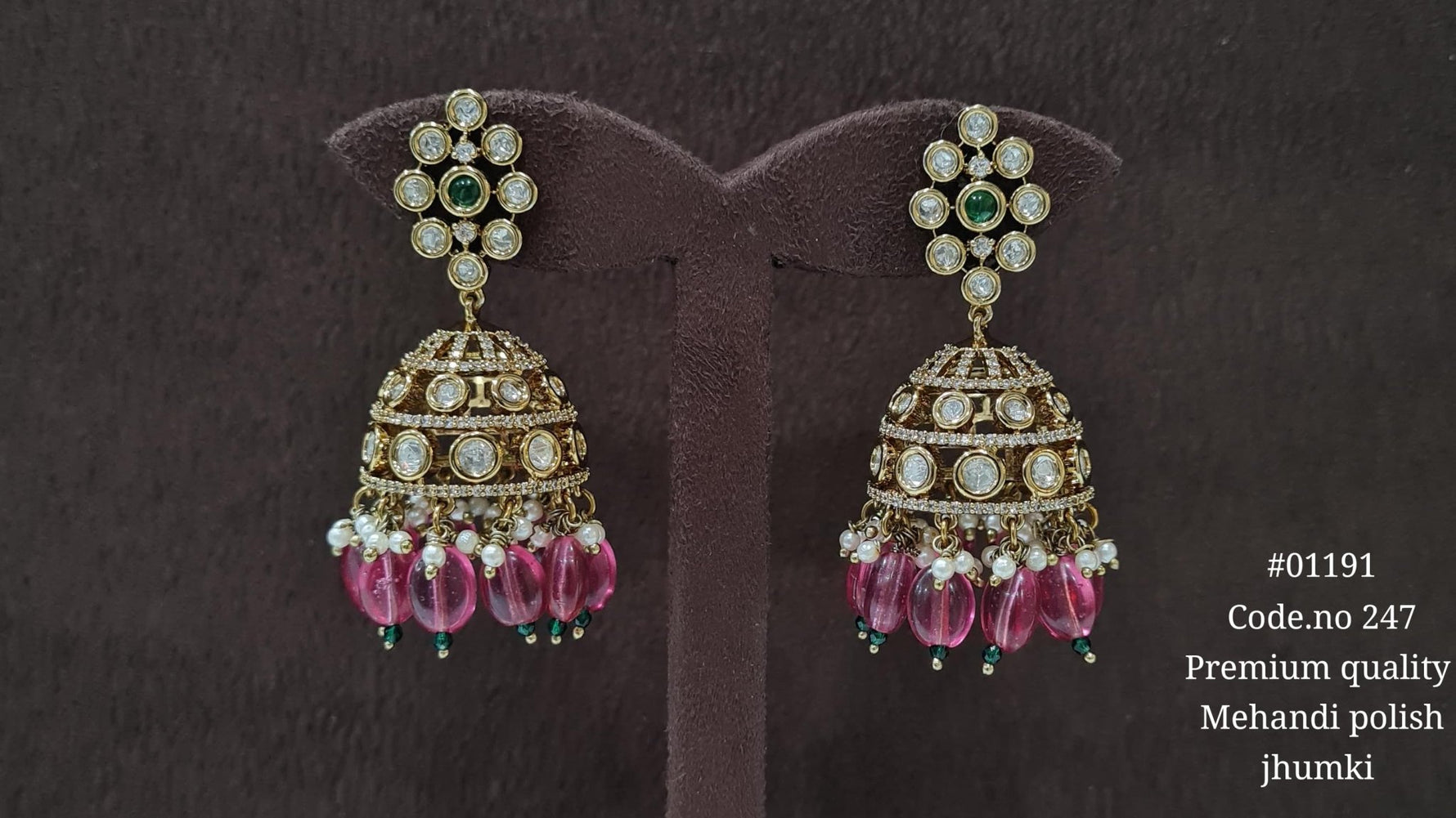 Kundan Jhumki 01191 - KRISHNA'S SWETA JEWELLERY