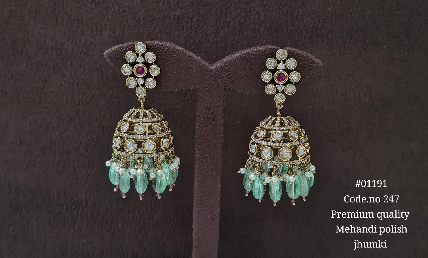 Kundan Jhumki 01191 - KRISHNA'S SWETA JEWELLERY