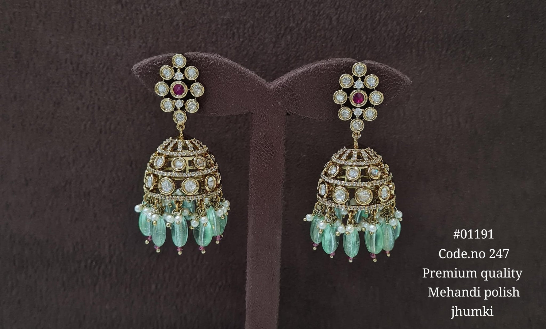 Kundan Jhumki 01191 - KRISHNA'S SWETA JEWELLERY