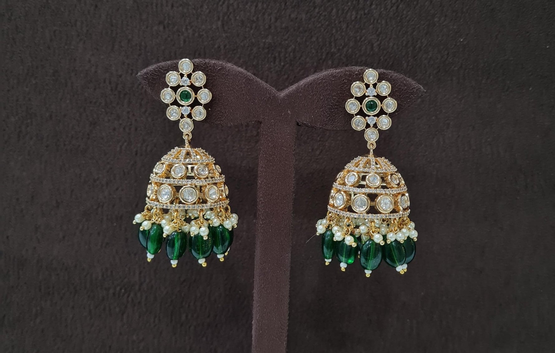 Kundan Jhumki 01191 - KRISHNA'S SWETA JEWELLERY