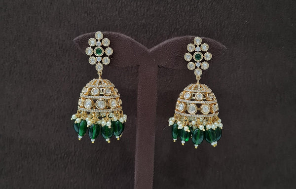 Kundan Jhumki 01191 - KRISHNA'S SWETA JEWELLERY