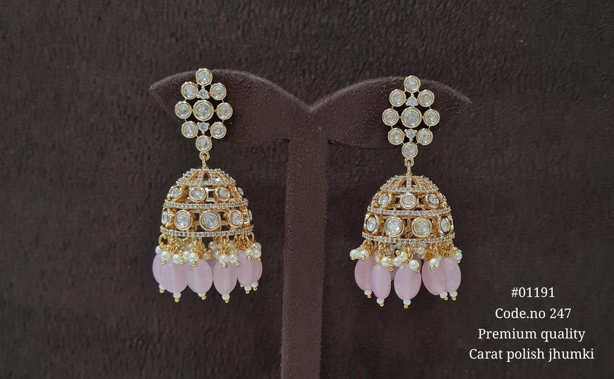 Kundan Jhumki 01191 - KRISHNA'S SWETA JEWELLERY