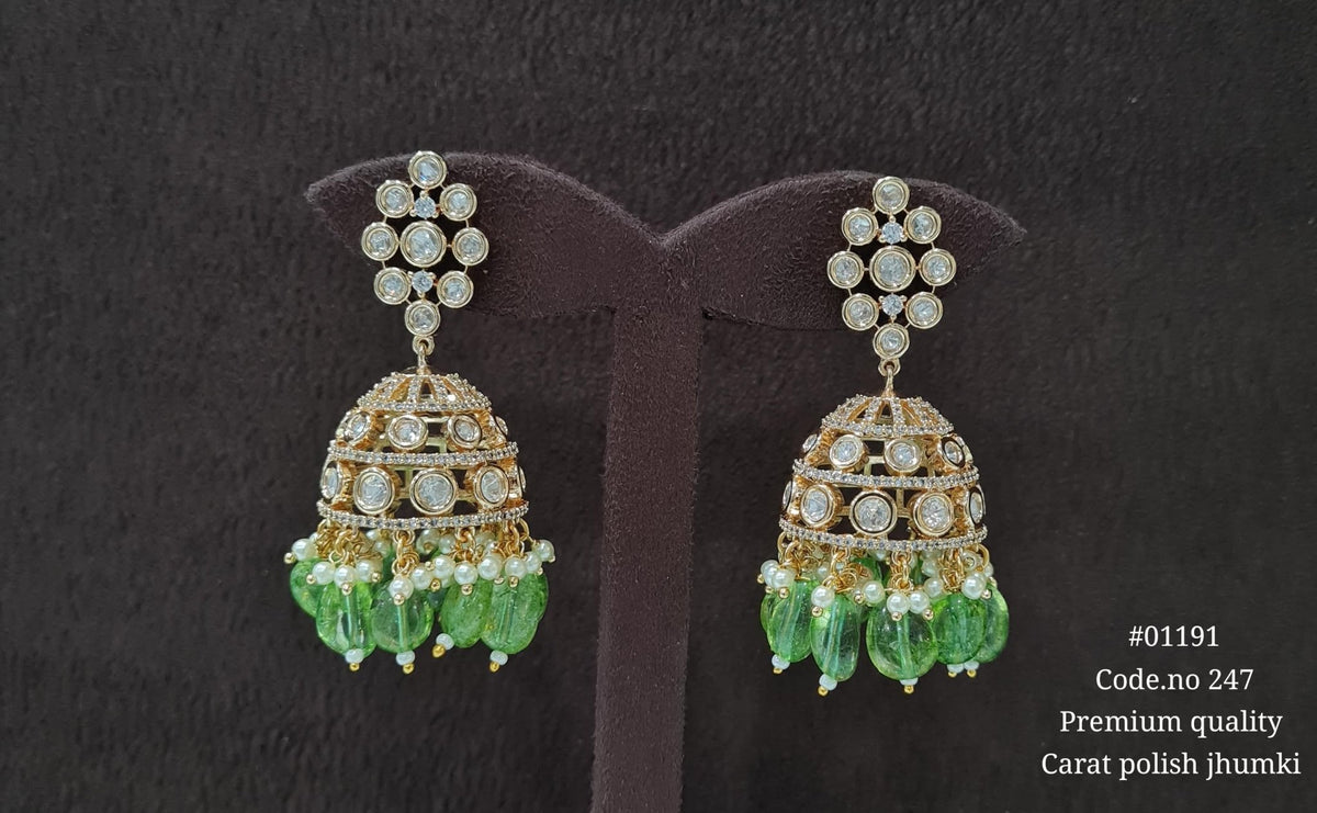 Kundan Jhumki 01191 - KRISHNA'S SWETA JEWELLERY