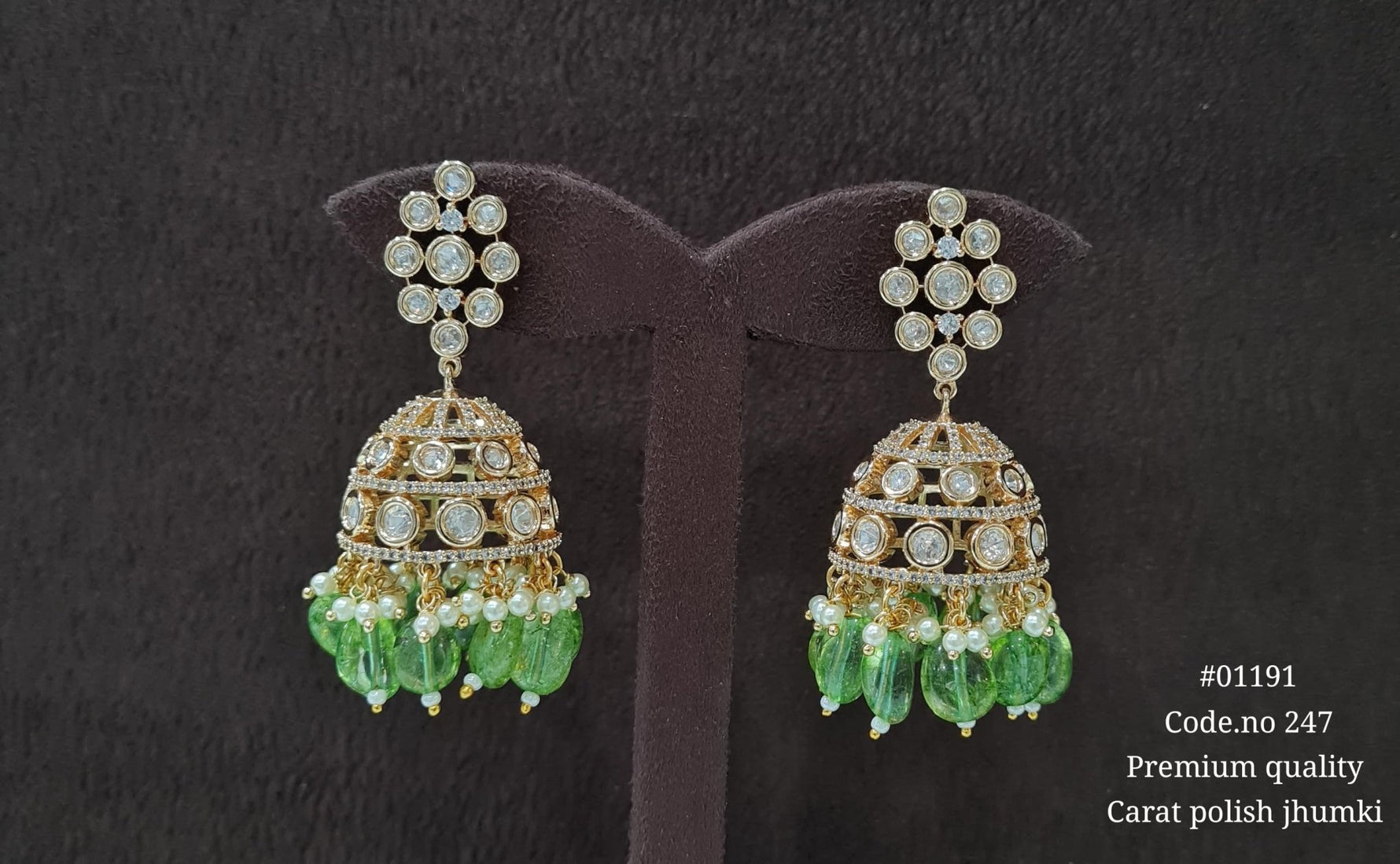 Kundan Jhumki 01191 - KRISHNA'S SWETA JEWELLERY