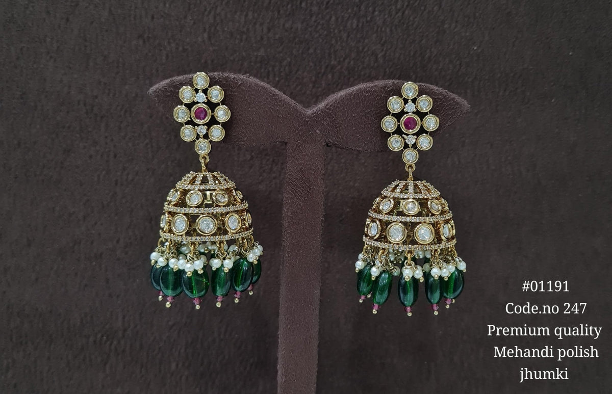 Kundan Jhumki 01191 - KRISHNA'S SWETA JEWELLERY