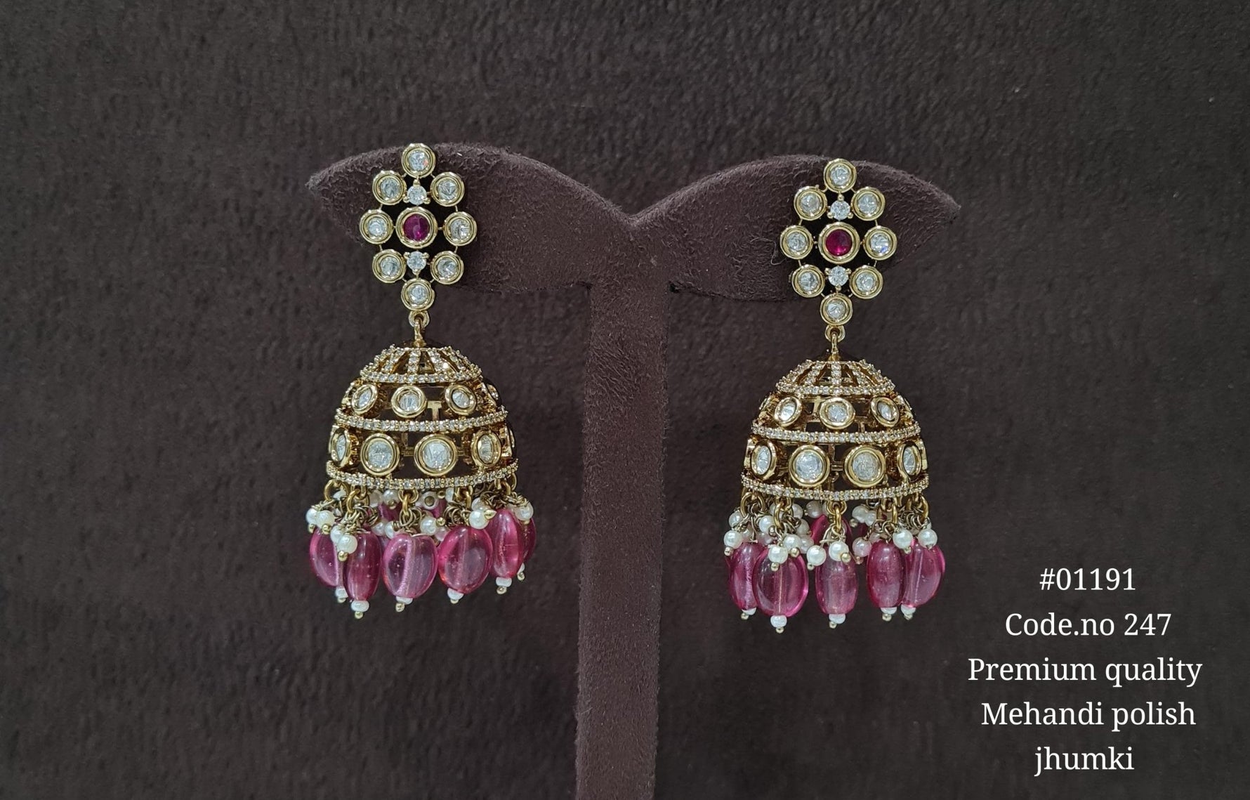 Kundan Jhumki 01191 - KRISHNA'S SWETA JEWELLERY