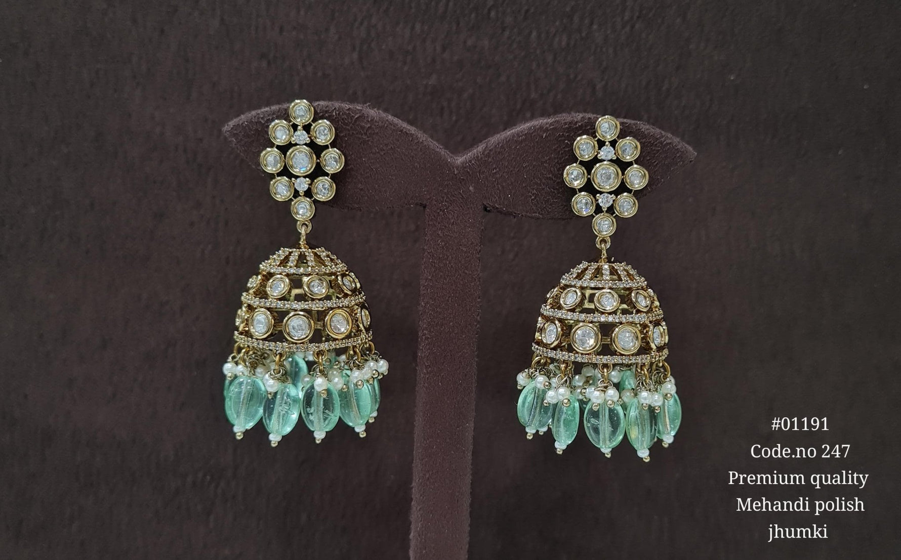 Kundan Jhumki 01191 - KRISHNA'S SWETA JEWELLERY