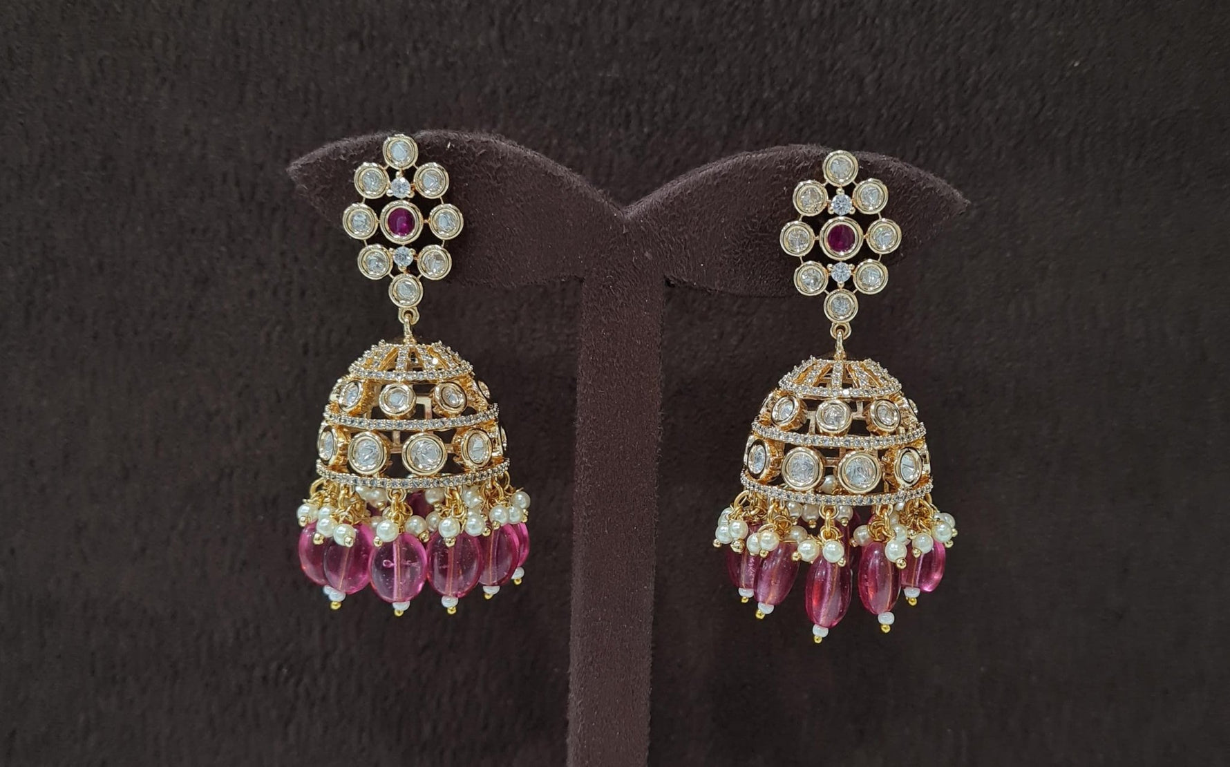 Kundan Jhumki 01191 - KRISHNA'S SWETA JEWELLERY