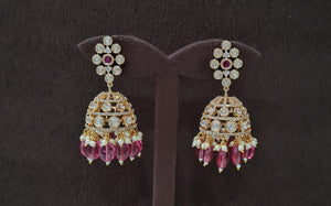 Kundan Jhumki 01191 - KRISHNA'S SWETA JEWELLERY
