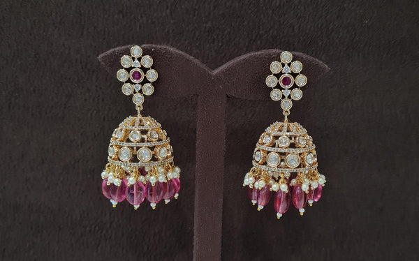 Kundan Jhumki 01191 - KRISHNA'S SWETA JEWELLERY