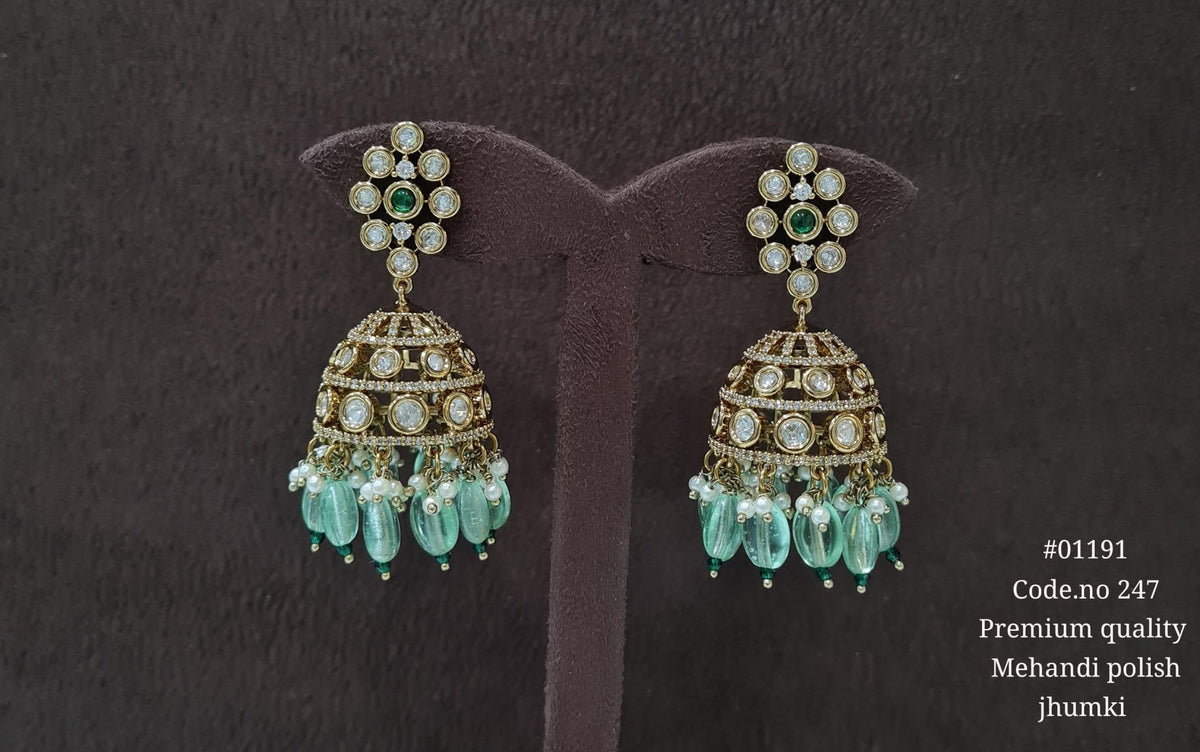 Kundan Jhumki 01191 - KRISHNA'S SWETA JEWELLERY