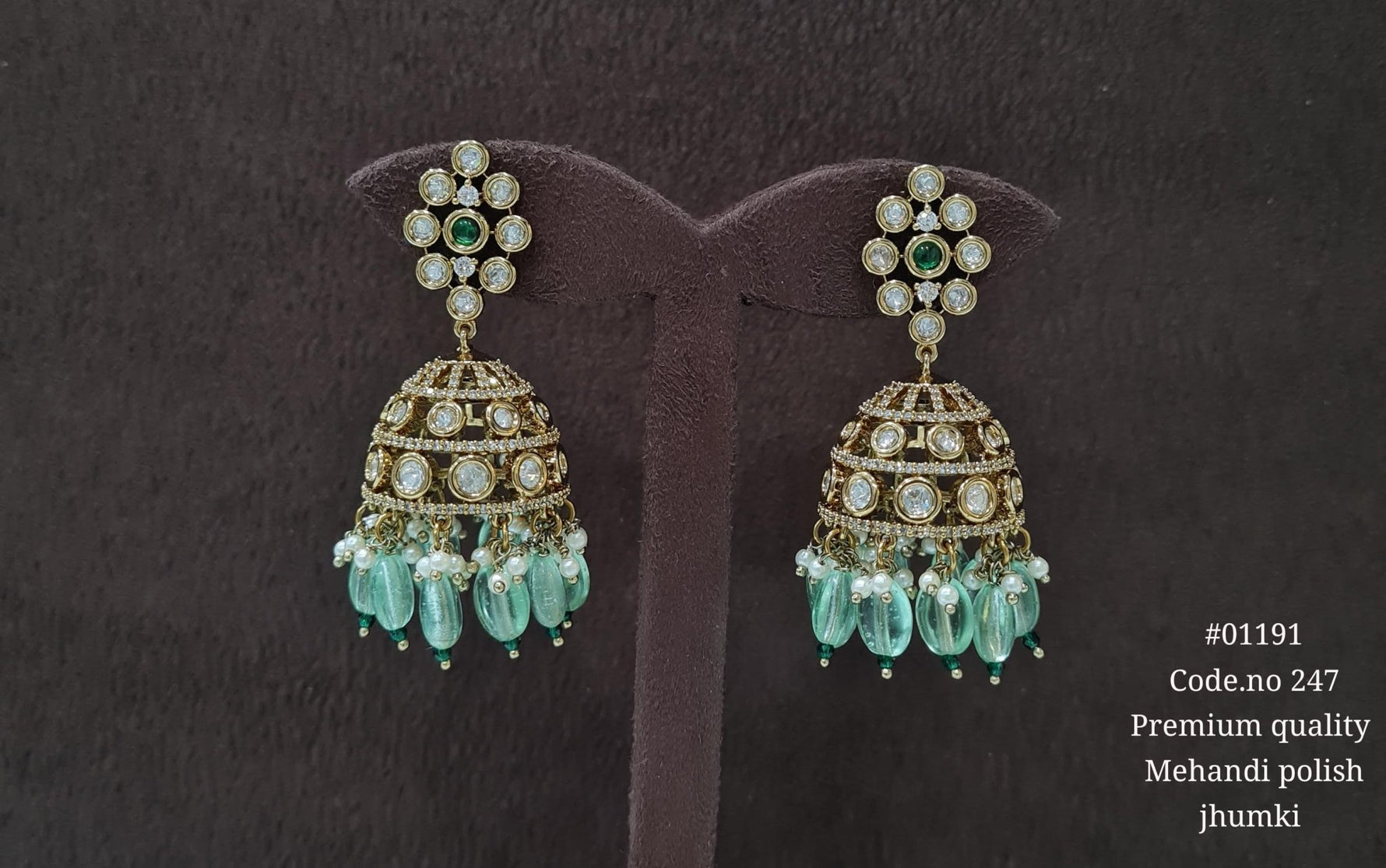 Kundan Jhumki 01191 - KRISHNA'S SWETA JEWELLERY