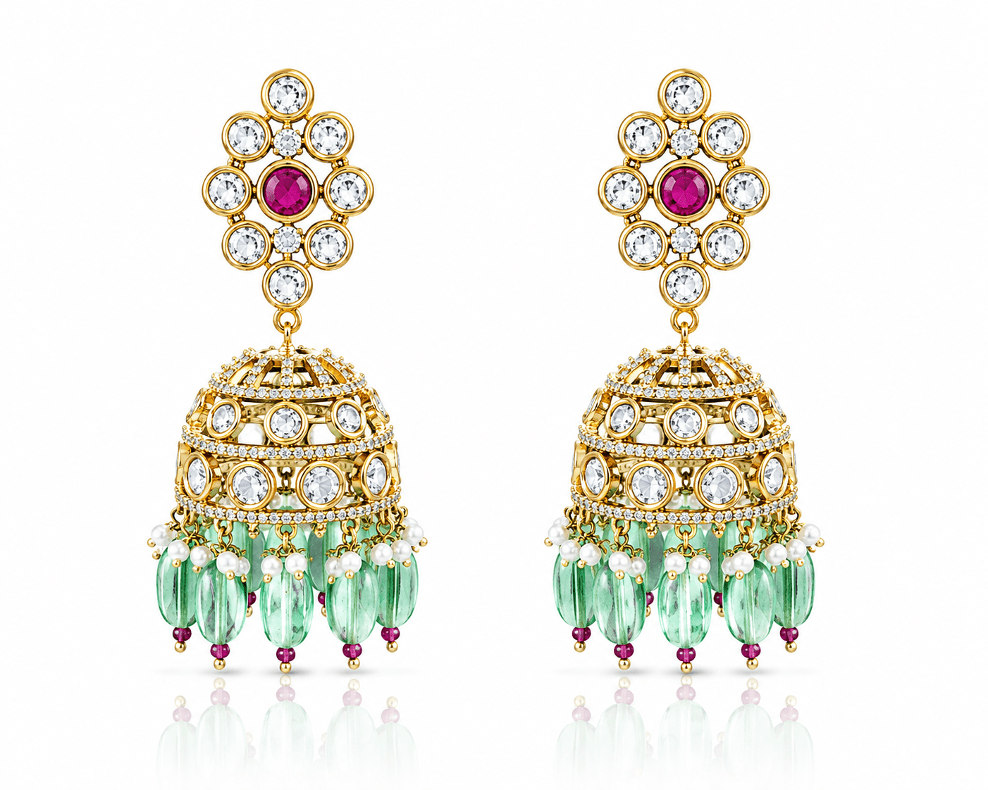 Kundan Jhumki 01191 - KRISHNA'S SWETA JEWELLERY