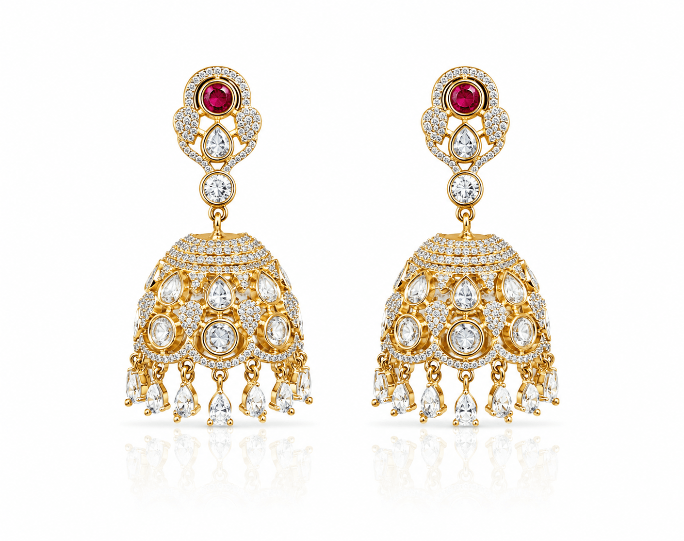 Kundan Jhumki 01273 - KRISHNA'S SWETA JEWELLERY