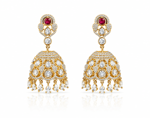 Kundan Jhumki 01273 - KRISHNA'S SWETA JEWELLERY