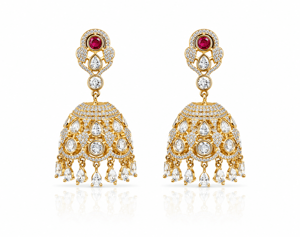 Kundan Jhumki 01273 - KRISHNA'S SWETA JEWELLERY