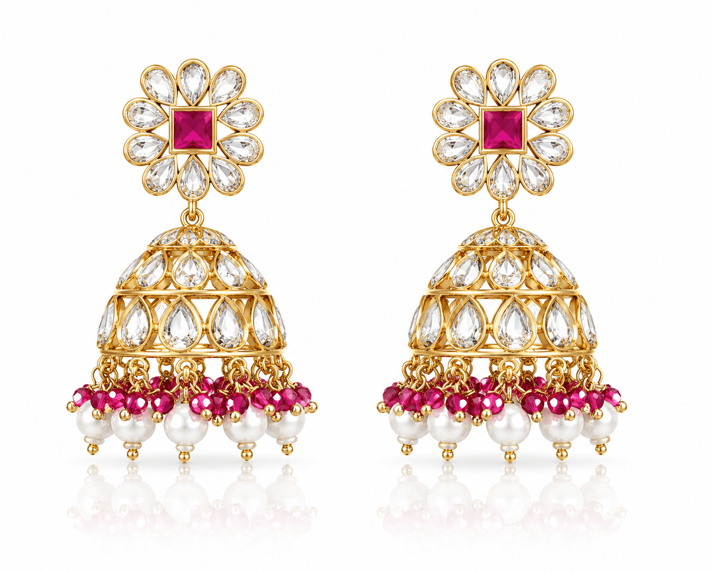 Kundan Jhumki 01308 - KRISHNA'S SWETA JEWELLERY