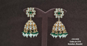 Kundan Jhumki 01308 - KRISHNA'S SWETA JEWELLERY