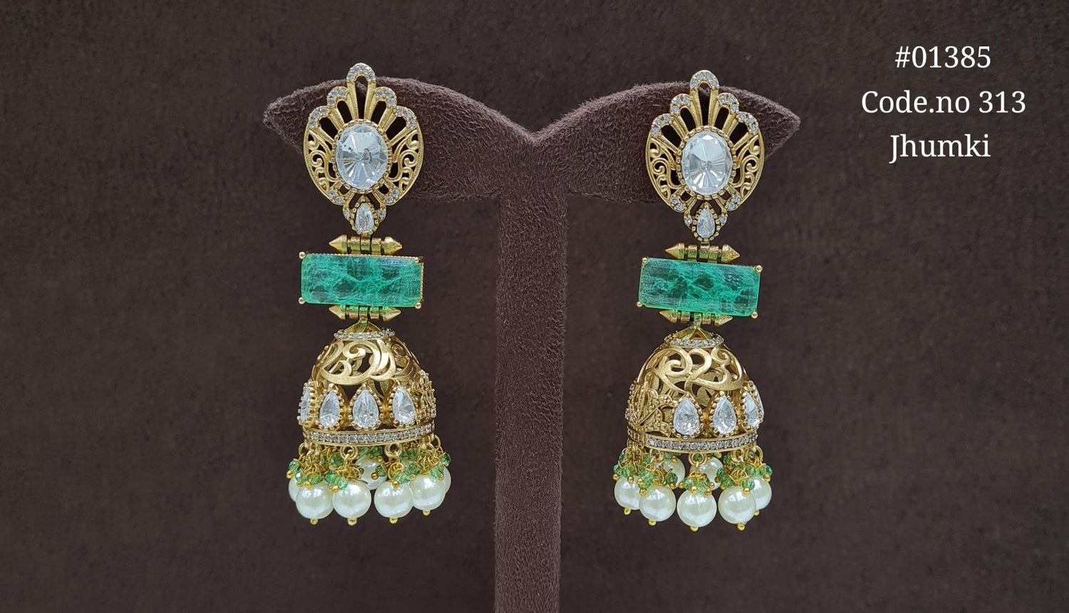 Kundan Jhumki 01385 - KRISHNA'S SWETA JEWELLERY