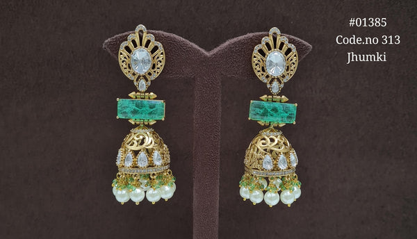 Kundan Jhumki 01385 - KRISHNA'S SWETA JEWELLERY