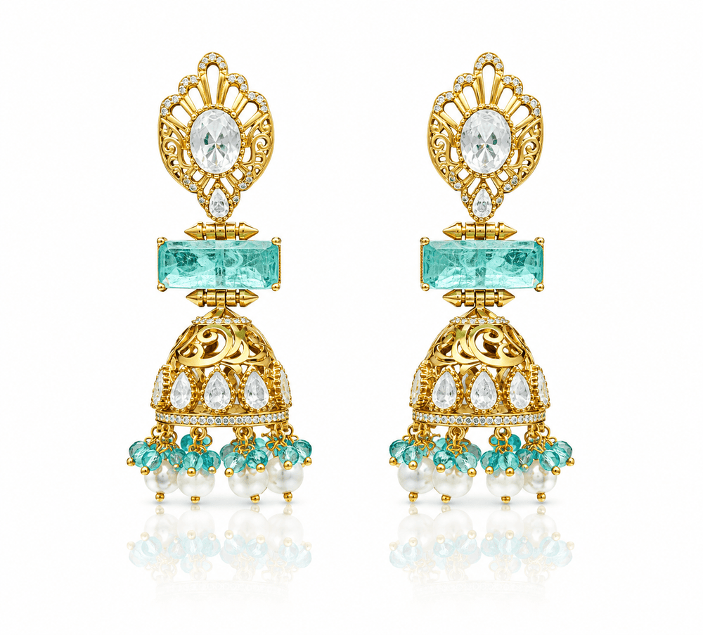 Kundan Jhumki 01385 - KRISHNA'S SWETA JEWELLERY